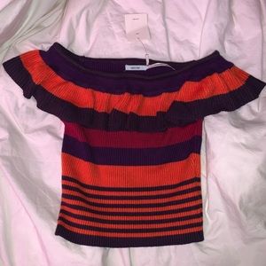 Urban outfitters colorful striped crop top